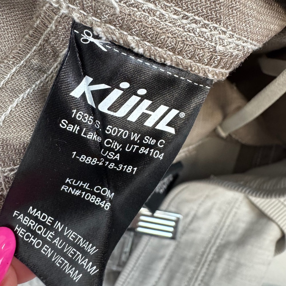 Kuhl Splash Roll-Up Pants Womens 8 Short Gray Herringbone Outdoor Hiking 6272 - Picture 4 of 15